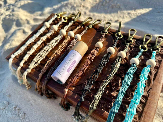 Macrame Lip Balm Holder – Handmade by Enica Flora Macrame for Riverbalms