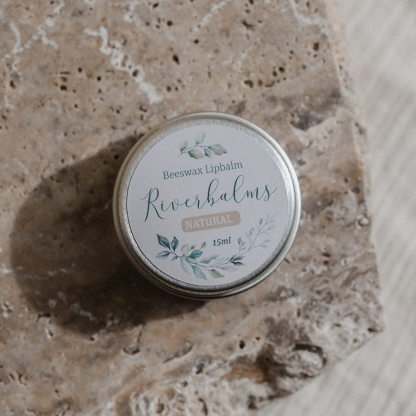 Natural unscented beeswax and olive oil nourishing lip balm