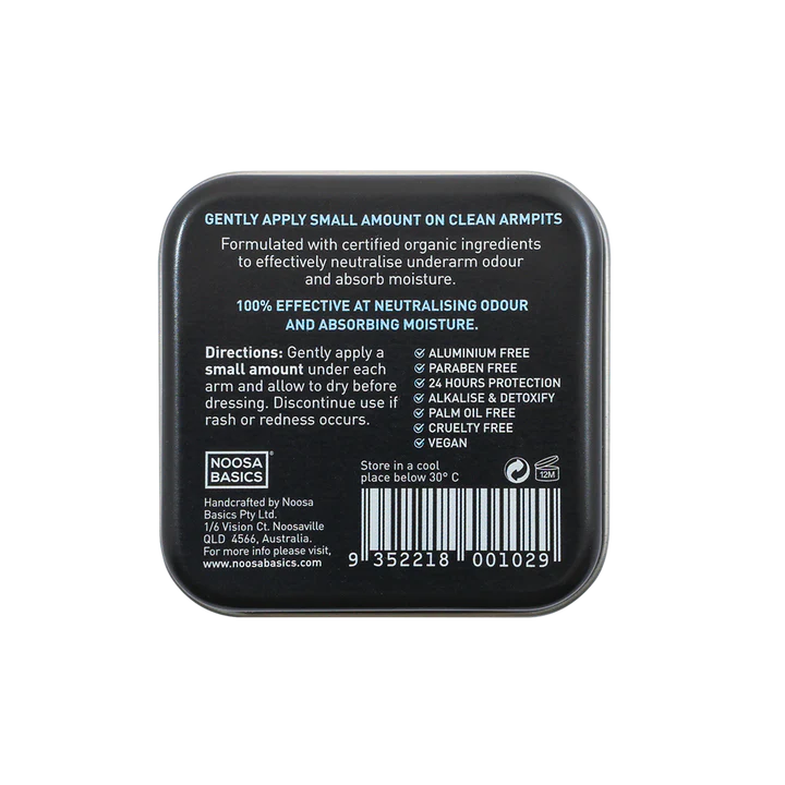Noosa Basics Organic Deodorant | Charcoal & Eucalyptus